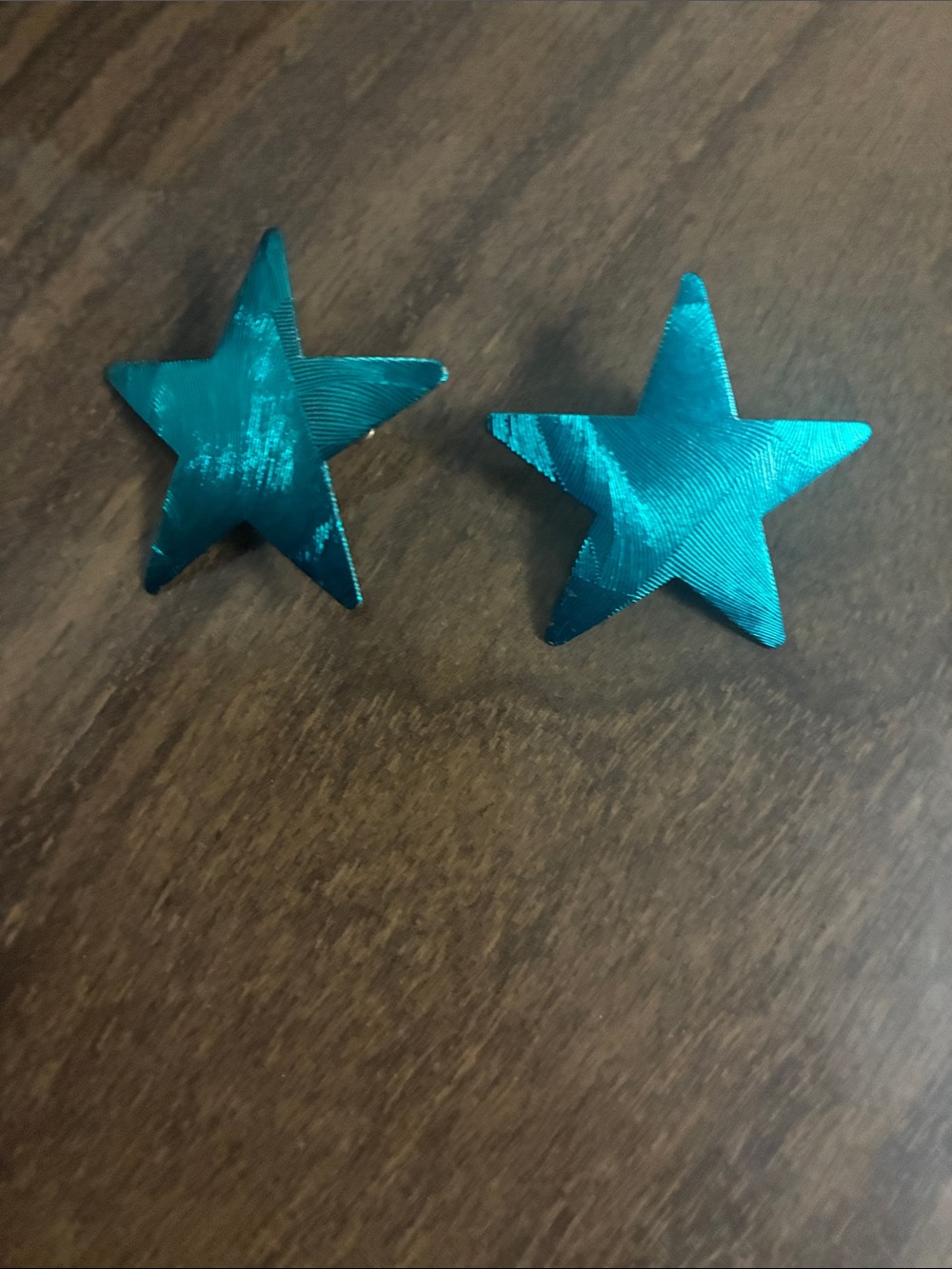 Vintage metal blue star earrings